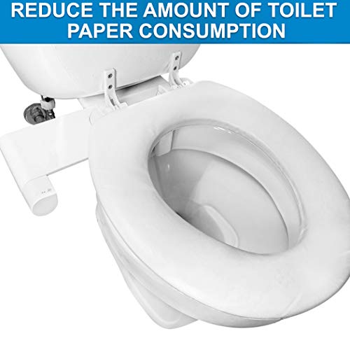 Slim Bidet Toilet Seat Attachment kit, W/Adjustable Pressure Control, Retractable Self Cleaning Nozzle, Accessories included Teflon tape & wrench