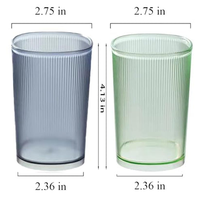 Unbreakable Cup, Bathroom Tumbler, Plastic Toothbrush Holder, Tumbler Cup, Bathroom Cups,Makeup Brush Holder,Set of 2 Reusable Drinking Glasses. (Blue & Green) - color: Blue & Green
