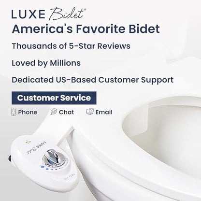 LUXE Bidet NEO 110 - Non-Electric Bidet Attachment for Toilet Seat, White | Single Nozzle, Adjustable Water Pressure, Rear Wash - color: White