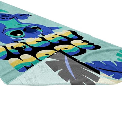 Jay Franco Disney Lilo & Stitch Kids Bath Pool Beach Towel - Super Soft & Absorbent 100% Cotton Towel, Measures 28 x 58 - color: Teal - Lilo & Stitch