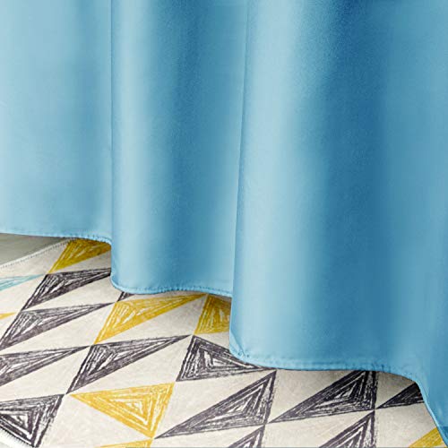 UFRIDAY Shower Curtain with Mesh Window, 72x72 inch Fabric Shower Curtain for Bathroom and Bathtubs,Machine Washable,Water Repellent,Hotel Quality,Light Blue - color: Light Blue, size: 72"W x 72"L (Pack of 1)