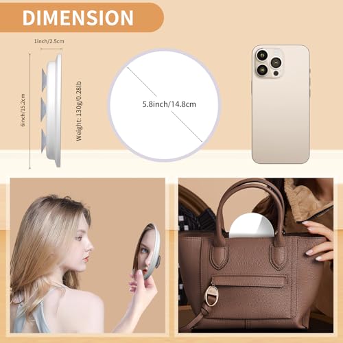 Magnifying Mirror 20X with Suction Cups, Large 6inch Travel 20X Magnified Round Makeup Mirror with High Magnification, Makeup Mirror with Tweezers Set - color: 20x -White