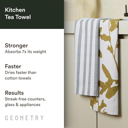 GEOMETRY Kitchen Tea Towels - Quick Dry Microfiber Dish Towels for Kitchen - Marrow 18" x 30" - 1 Pack - color: Harvest, style: Kitchen Towel - Double