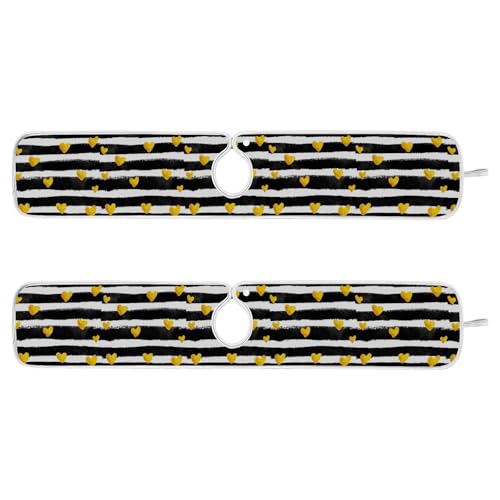 Kitchen Sink Splash Guard Behind Faucet Mat 2 Pcs Absorbent Faucet Mat Quick Dry Kitchen Sink Drying Mats for Drip Drain Draining Sinks Bathroom Microfiber Soft Washable L Black White Heart Stripes - color: Black White Heart Stripes, size: 30" x 5.5"