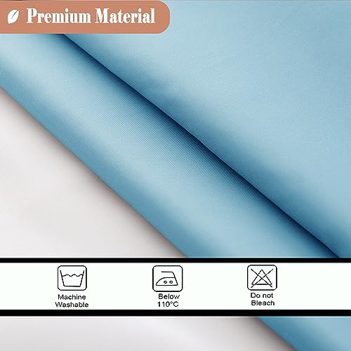 UFRIDAY 36x72 Inch Stall Shower Curtain with Mesh Window,Soft Fabric Solid Bathroom Curtain with Hooks, Weighted Hem, Heavy Duty, Water Repellent, Light Blue - color: Light Blue, size: 36"W x 72"L (Pack of 1)