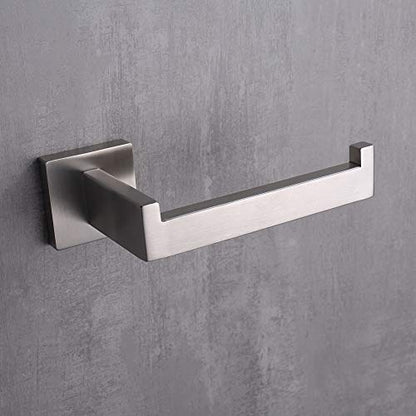 TASTOS Toilet Paper Holder Brushed Nickel, Toilet Tissue Roll Holders Dispenser and Hangers Wall Mounted for Bathroom & Kitchen, Stainless Steel Modern Square Style (Silver) - color: Brushed, size: Square (1 pack)