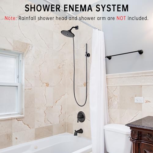 Shower Enema Kit with Water Control Valve for Men and Women | with Water Control Valve, 86 Inches Extra Long Hose, Smooth Metal Nozzles, Built to Last, Easy to Setup, for Colon cleansing - size: 86 Inch Hose