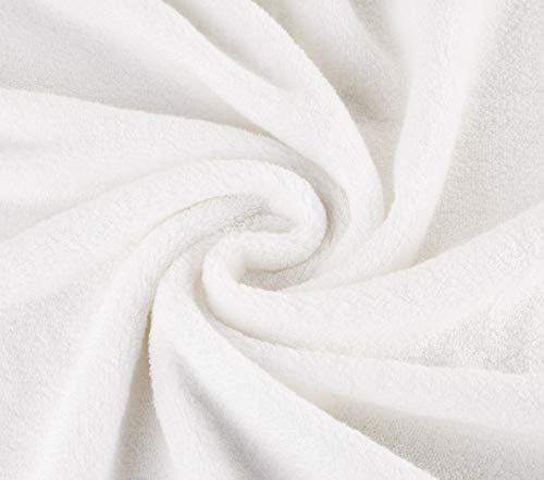 Mother-Earth 6-Pack Bath Washcloths 12"x12" - Soft and Absorbent Face Towels, Quick-Drying Wash Cloths for Sensitive Skin, Premium Quality for Daily Use (White) - color: White