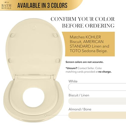 BATH ROYALE Potty Training Seat - Soft Close, Kingsport BR720-02, Round Almond/Bone, Adult/Child Combo - color: Almond/Bone, size: Round