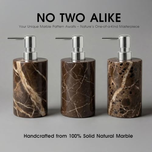 Marble Soap Dispenser, Hand Soap Dispenser for Bathroom Kitchen Countertop - Lotion and Liquid Soap Dispenser (1, Coffee) - color: Coffee