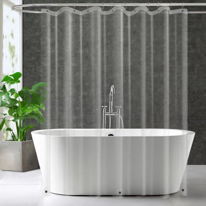 ZEMAHOME Extra Long Narrow Clear Plastic Shower Curtain Liner - Lightweight 54" x 79" Transparent Bathroom Shower Showroom Curtain Liner with Rustproof Metal Gromments and Weighted Magnet - color: A01-clear, size: 54"W x 79"L (Pack of 1)