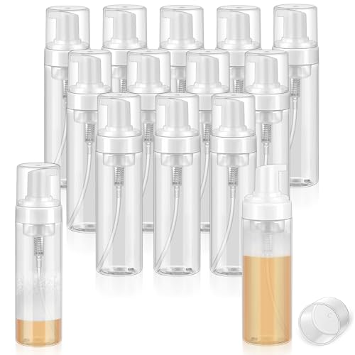 Havawish 12 Pcs 7 Oz/ 200 ml Foaming Soap Dispenser Foaming Pump Bottle Plastic Travel Hand Portable Container for Liquid Shampoo, Lash Cleanser - size: 7 Oz/ 200 ml