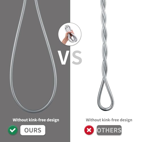 23 Inches PVC Shower Bidet Hose Shower Faucet Hose | 60cm High pressure Showerhead Hose Extra Long,Used In RV, Showerhead, Sprayer, Bidet, Pet Cleaning,Faucet,Bathtub - color: Silver, size: 23 In