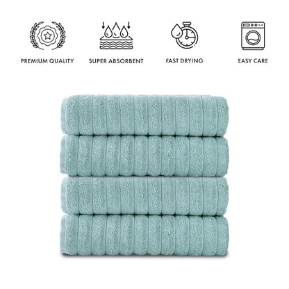 Classic Turkish Towels CTT Premium 4 Pack Bath Towels Set, Made with 100% Turkish Cotton, Spa & Hotel, Quick Drying Towels, Absorbent & Comfy | 27"x54" (SPA Green - color: Spa Green, size: 4-Piece Bath Towel Set