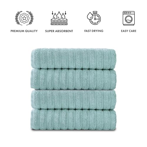 CTT Premium 4 Pack Bath Towels Set, Made with 100% Turkish Cotton, Spa & Hotel, Quick Drying Towels, Absorbent & Comfy | 27"x54" (SPA Green - color: Spa Green, size: 4-Piece Bath Towel Set