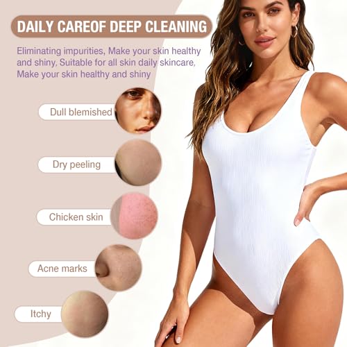 African Net Sponge 6Pcs Multi Color Spa Exfoliating Body Scrub | Fast Drying African Bath Net, Gentle Exfoliating Scrub for Full Body & Back Spa Shower - color: Green, White, Blue, Purple, Yellow, Pink