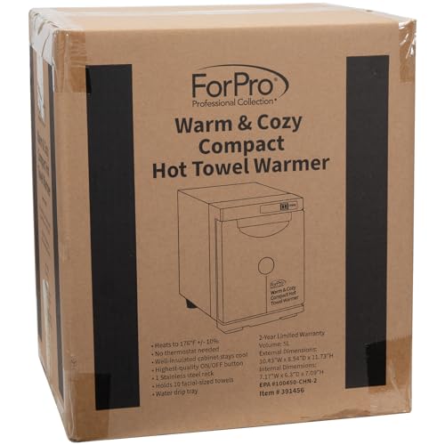 ForPro Warm & Cozy Hot Towel Warmer, Compact 5L Capacity Cabinet, Stainless Steel Rack, White - size: Compact 5L