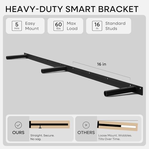 Floating 60 inch Oak Shelves, High End Solid Real Wood 60inch Floating Shelf for Wall Mounted, Honey Oak Wooden 60in Large Floating Shelves, Heavy Duty Bracket, 60 X 6.5 X 1.75 in, Set of 2 - color: Honey Oak - Warm Amber Tone, size: 60 inch