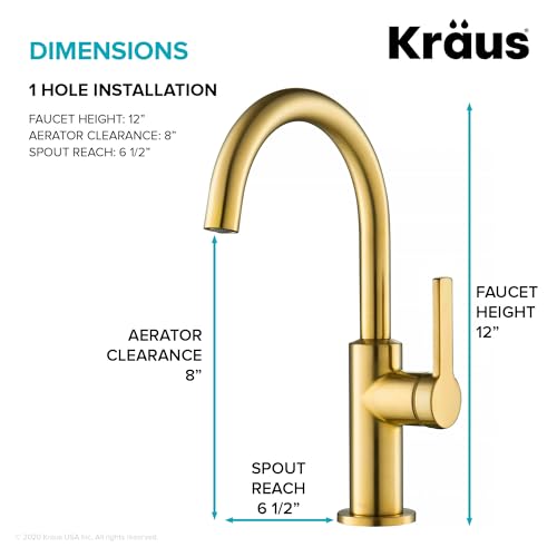 KRAUS Oletto Single Handle Kitchen Bar Faucet in Brushed Brass, KPF-2822BB - color: Brushed Bronze, style: Bar Faucet