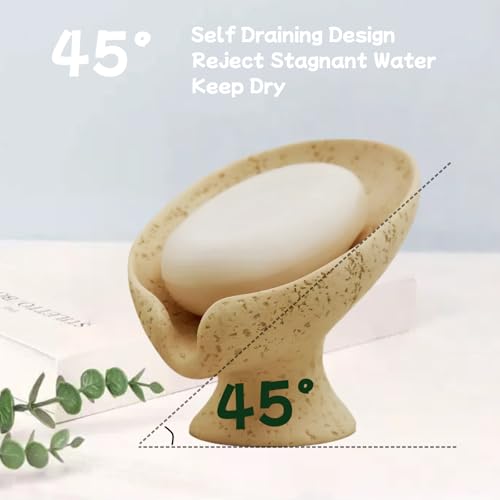 Bar Soap Holder, Soap Dish for Shower, Self Draining Soap Dish,Travertine Style Soap Holder, Used for Sinks, Bathrooms, Showers,Kitchens (Light Khaki Limestone) - color: Light Khaki Limestone