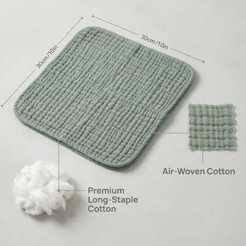 Baby Washcloths - Burp Cloths Baby Girl Boy Baby Wipes - Soft Newborn Face Towels and Wash Burping Cloths for Babies Sensitive Skin, Registry Search, 10 Pack 11.8x11.8 inches - color: Green-10pack-binding