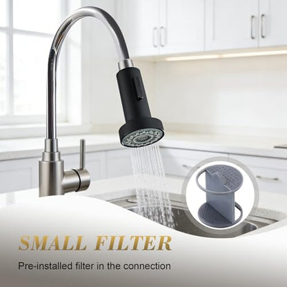 Kitchen Faucet Head Replacement, Pull Down Spray Head with 2 Spray Modes, High Pressure Faucet Sprayer, Universal Sink Spray Head Replacement (Matte Black) - color: Pull-Down Spray Head - Matte Black