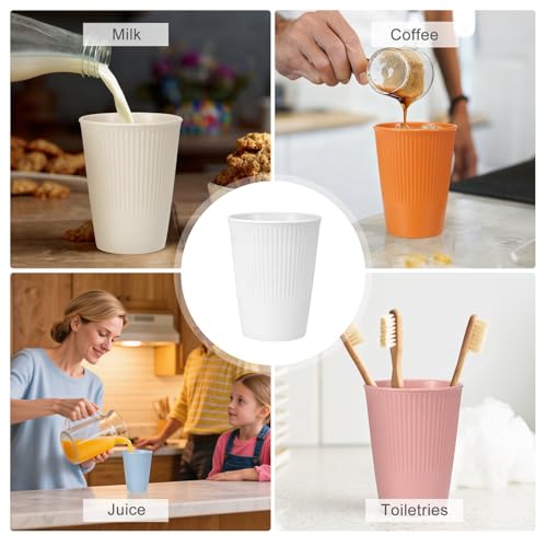 uxcell 4 Pcs Simple Toothbrush Cup, 3.3 x 3.3 x 4.2 Dishwasher Safe Bathroom Tumbler Reusable Plastic Cup Set for Storing Toothpaste Combs, White - color: White