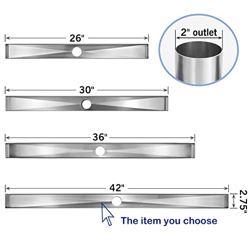 Linear Shower Drain, 304 Stainless Steel Floor Drain 42" | with Tiled Insert Grate & Hair Strainer, Bathroom 2-in-1 Tiled in Drain, CUPC Certified - color: Brushed, size: 42''