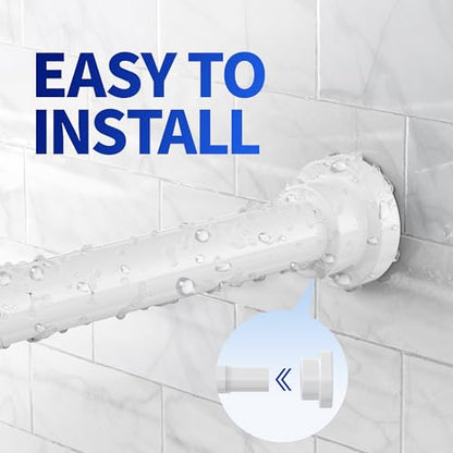 Mcrbeay Shower Curtain Rod, 1" Diameter Heavy Duty Tension Shower Rod | Adjustable 28-74 inch Non Slip No Drill Spring Tension Rod For Bathroom, Shower Stall, No Rust, White - color: White, size: 28-74 Inches