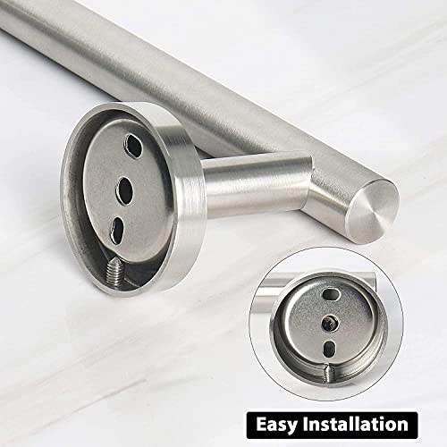 NearMoon Bath Towel Bar, Thicken Stainless Steel Shower Towel Rack Holder Wall Mounted for Bathroom, 26-lnch Overall Length-24-lnch Usable Hanging Space (1 Pack, Brushed Nickel) - color: Brushed Nickel, size: 26 Inch