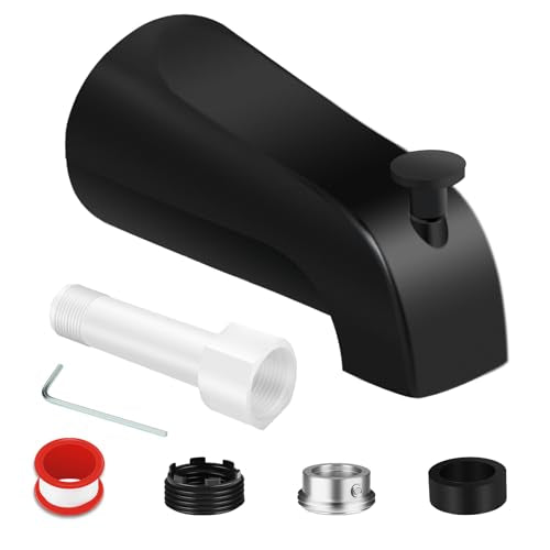 Universal Tub Spout for 1/2" Copper Pipe, 1/2" IPS and 3/4" IPS, Bathtub Faucet with Diverter and Adapter and Hex Wrench (Matte Black) - color: Matte Black