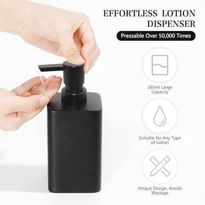Bathroom Accessories Set, 4 Piece Toothbrush Holder Set, Matte Black | Bathroom Accessory Set with Soap Dispenser, Toothbrush Holder, Tumbler, Vanity Tray, Bathroom Sink Set for Modern Home Decor - style: Matte Black