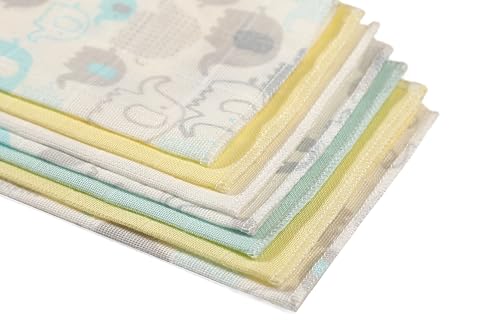 Deyzi Washcloths, 100% Cotton Ultra Soft Absorbent Wipes, Newborn Face Towel, Pack of 7, Reusable Quick Dry Baby Wipes for Sensitive Skin, 7 x 7 inches (Multi Color), Uni10