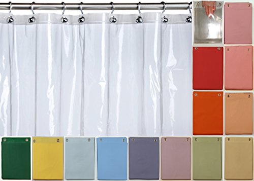 Elegant Home Heavy Duty Vinyl Shower Curtain Liner with 12 Metal Grommets DPC-Clear - color: Dpc-clear