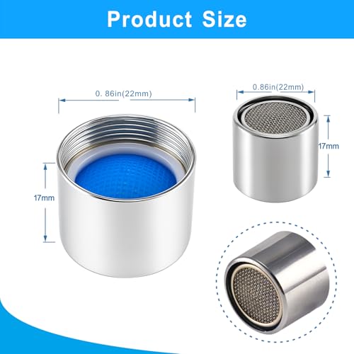 9 Pack Faucet Attachment, Chrome Brass Sink Faucet Accessory, 55/64 Inch 22mm Internal Thread, Replacement Part (M22 Female Thread) - style: 55/64 Inch Internal Thread