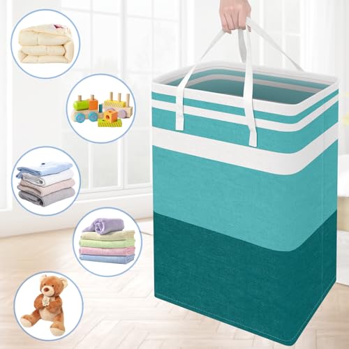 BlissTotes 3-Pack Laundry Basket, Collapsible Laundry Hamper, Green, 88L | Laundry Clothes Hamper, Hampers for Bedroom, Freestanding Hamper with Handles, Clothes Laundry Basket - color: Green, size: 88L