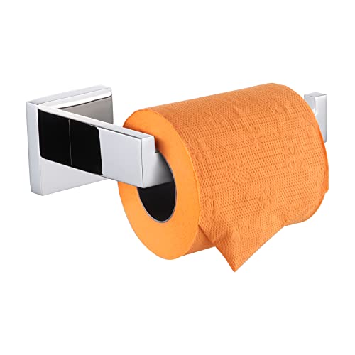KOKOSIRI Toilet Paper Holder Chrome Toilet Roll Holder for Bathroom Kitchen Washroom T-304 Stainless Steel Wall Mounted, Polished Finish, B2003CH - color: Polished Chrome, size: Without Shelf(1 Pack)