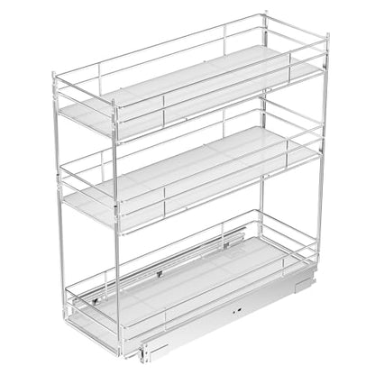 Pull Out Spice Rack Cabinet Organizer (8" W X 20½" D),3 Tier Slide Out Drawer for Narrow Cabinet, Pull Out Shelves Under Cabinet Storage for Kitchen - size: 8" W x 20½" D,3 Tier