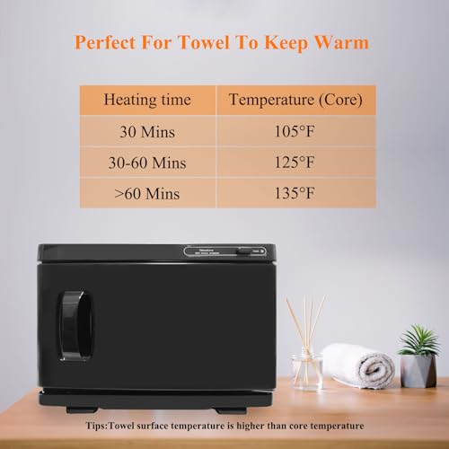 Hot Towel Warmer, 8L Facial&Spa Towel Warmer Auto Reheat, Black | Fast Heating, Hot Towel Cabinet for Estheticians, Professional Towel Warmer for Spa, Salon, Beauty, Barber, Massage, Home