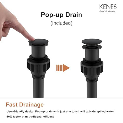 Matte Black Vessel Sink Faucet Single Handle, Tall Bathroom Faucet | Vessel Bowl Faucet with Pop Up Drain & Supply Lines, Lead-Free cUPC & NSF Certified, 1 Hole Faucet for Vanity RV Restroom - color: Matte Black, size: Tall