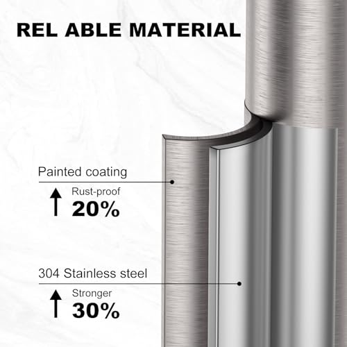 Toilet Paper Holder Free Standing, 25” H Stainless Steel Nickel Toilet Paper Stand, Weighted Base Floor Tissue Roll Holder for Bathroom,Toilet Roll Stand - color: Nickel