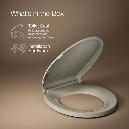 KOHLER 4639-RL-G9 Cachet ReadyLatch Round Toilet Seat Soft Close, Sandbar - color: Sandbar, size: Round