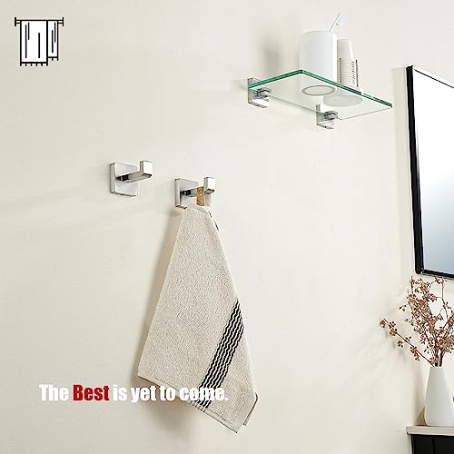 JQK Bathroom Towel Hook Brushed, Coat Robe Clothes Bath Wall Hooks for Kitchen Garage SUS 304 Stainless Steel Thick 0.8mm, 2 Pack Brushed Steel, TH250-BN-P2 - color: Brushed Steel