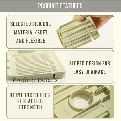 Silicone Sink Splash Guard, Non-Slip Faucet Mat for Kitchen and Bathroom, Quick Drainage, 17.5" x 5.7" / 44.5 x 14.5 cm, Ideal for Drying Countertops - Yellow, Set of 1 - color: Yellow