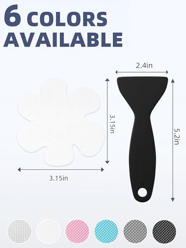 Secopad Non-Slip Bathtub Stickers Safety Bathroom Tubs Showers Treads Adhesive Decals Scraper (White Snowflake) - color: White