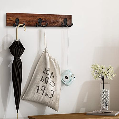 IBosins 16 Pack Black Double Prong Coat Hooks Wall Mounted with 32 Screws | Heavy Duty Retro Double Hooks Utility Hooks for Coat, Scarf, Bag, Towel, Key, Cap, Cup, Hat - color: 16 Pcs Black