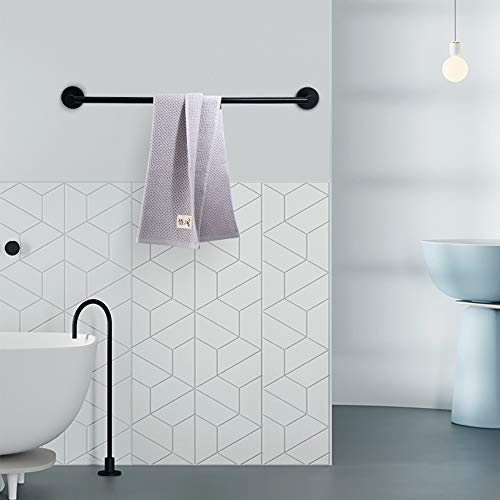 Black Bathroom Hardware Set Wall Mounted,24'' Towel Bar Adjustable,Toilet Paper Holder,Towel Ring,3-Piece Lavatory Shower Set with Gift Box,Black - size: 3 PCS