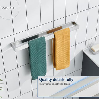 KOKOSIRI Towel Bars Brushed Nickel Bath Towel Hanger Holder 24-Inch Kitchen Rack Stainless Steel for Bathroom Hardware Wall Mount, 2 Pack B4008BR-L24-P2 - color: Brushed Nickel, size: 24-Inch (2 Pack)