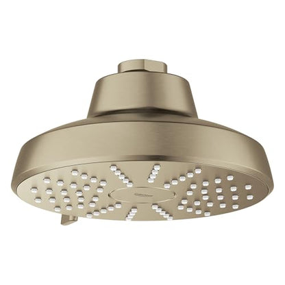 GROHE Aquabooster Tempesta 140 High Pressure Shower Head, Multi-Spray – 1.75 GPM Round Fixed Wall Mount, Brushed Nickel 111746EN00 - color: Brushed Nickel