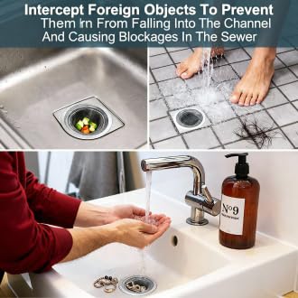 TORMEN 2.75'' Basket Filter Trap Sink Strainer Stainless Steel Drain Guard (3 Pack)